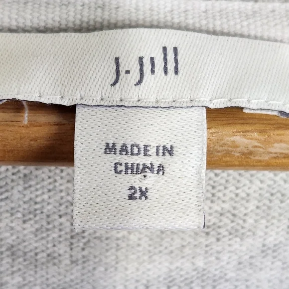 J. Jill Hummingbird Sweater Gray Size 2X Relaxed - Picture 5 of 10
